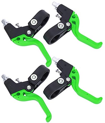 Keenso 2 Paar verstellbare Fahrradbremshebel aus Nylon für Kinder mit einem Lenkerdurchmesser von 22,2 mm (grün/schwarz)