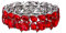EVER FAITH Armband Damen Hochzeitsfeier Schmuck Österreichisch Kristall 2 Schicht Armkette für Braut Rot Silber-Ton