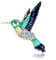 Fajewellery Damen Antique Emaille Vogel Hummingbird mit Zirkonia Brosche Schmuck