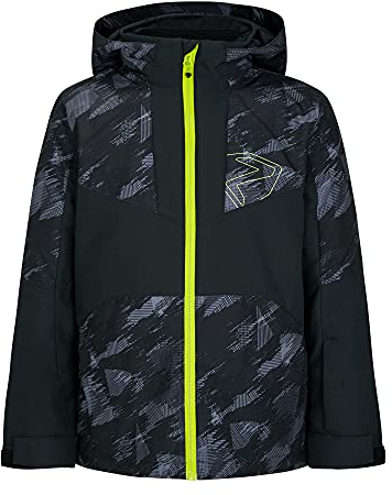 Ziener Jungen Antax Kinder Ski-Jacke, Winter-Jacke | wasserdicht, winddicht, warm, black mountain camo, 104