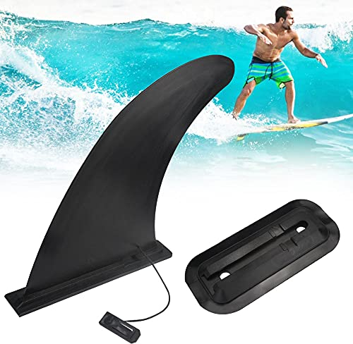 VCRANONR 2 PCS Dérives de Surf en ABS 21cm*18.5cm Amovible Aileron Central de Rechange Anti-vieillissement FCS Aileron de Surf Anti-Corrosion pour Planche de Surf et Sup Bateaux Kayak - Noir