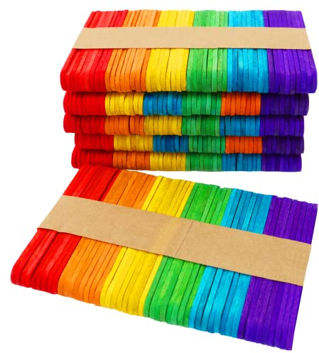 OWLKELA 300Pcs Mini Lolly Sticks 2.5 inch, Coloured | Lollipop Craft Sticks, Popsicle Sticks for Home, School and Classroom,for Crafts, Arts and Handwork