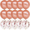 DOJoykey 40th Happy Birthday Balloon Packs, 12 inch 10pcs Rose Gold Latex Balloons and 5pcs Confetti Balloons for 40th Birthday Party Decoration