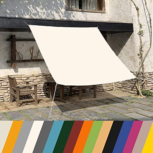 KUAW Tende da Sole per Esterno Rettangolare 3x5M per Balconi Arredo Giardino Gazebo Copertura Pergolato Telo Frangivista Balcone Frangivento Protezione Acqua Resistente, Bianco