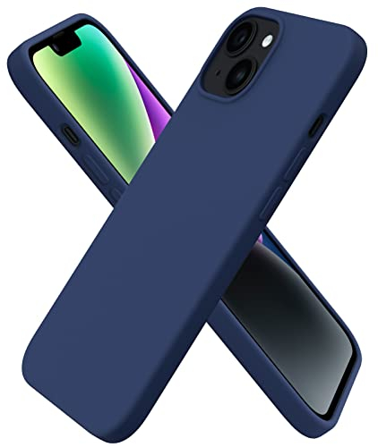 ORNARTO kompatibel mit iPhone 14 Hülle 6,1 Zoll 2022, Silikon Case Ultra Dünne Voller Schutz Flüssig Silikon Handyhülle Schutz für iPhone 14 6,1 Zoll 2022 Navy blau