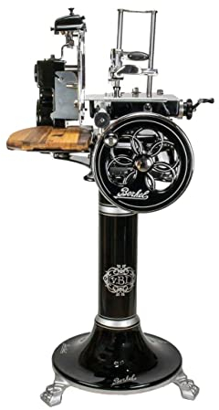 Berkel Volano Tribute Machine à charcuterie avec pied et planche à découper 100 % faite main Noir