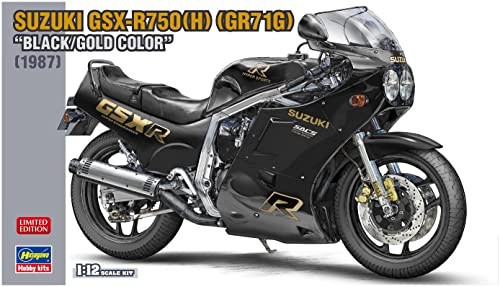 Hasegawa 621749-1/12 Suzuki GSX-R750, Schwarz/Gold - Maßstab 1:12
