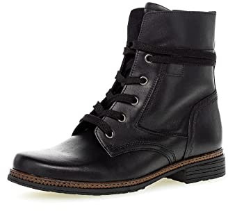Gabor Femme Bottines | Dame Bottines à Lacets | Semelle intérieure Amovible | Botte à Lacets | Botte d'hiver | Noir (Schwarz) / 02 | 41 EU - 7.5 UK