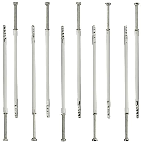 AERZETIX - C67131 - Lot de 10 Chevilles en Plastique Ø10x300 mm à collerette biseautée + 10 vis Ø7x305 autotaraudeuses à tête fraisée à Empreinte étoile TX40 - béton Brique perçage Fixation