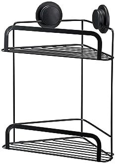 Croydex Stick 'n' Lock 2 Tier Corner Basket Matt Black