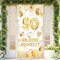 50. Goldene Hochzeit Dekoration Weiß Gold - Hochzeitstag Banner für Innen Außen - Tür Banner 72.5 * 35.4 Zoll