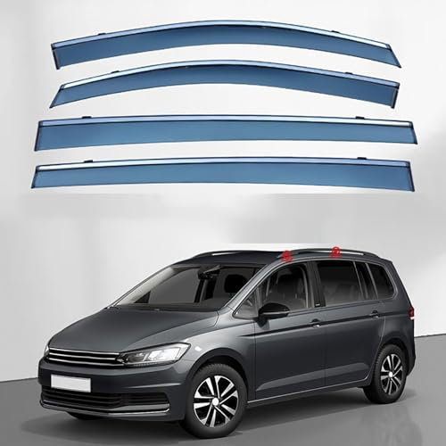 PRMTYUP 4 Stück Windabweiser Autofenster für VW Touran L MK2-5T 2016-2020 2021 2022 2023, Autofenster Regenschutz, Regenabweiser, Integrierte Deflektoren Zubehör