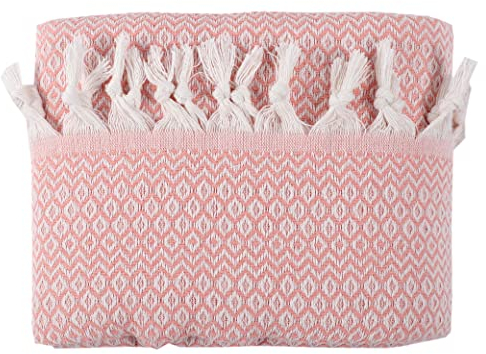 Tuiste Tagesdecke, Baumwolle, Couchüberwurf, Sofadecke, kuschelige TV-Decke, Couchdecke, Sesseldecke, Wendedecke, Bettüberwurf, Couch Überzug, Sommerdecke, Picknickdecke (Hellrosa, 250x265 cm)