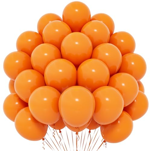 Orange Luftballons, 50 Stück 12 Zoll Orange Luftballons, Matte Orange Latex Ballons Für Frauen Mädchen Kinder Für Orange Thema Geburtstagsfeier Halloween Babyparty Hochzeit Valentinstag Dekoration