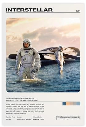 DEZARO Interstellar Filmposter, Leinwandposter, Wandkunst, Dekordruck, Gemälde für Wohnzimmer, Schlafzimmer, Dekoration, ungerahmt, 30 x 45 cm