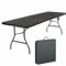 6ft Trestle Table Heavy Duty Camping Tables Garden Catering Folding Table with Handle Plastic Picnic Foldable Portable for Picnic BBQ Party Camping Dinner Hiking Outdoor Indoor Gray 1.8m Long