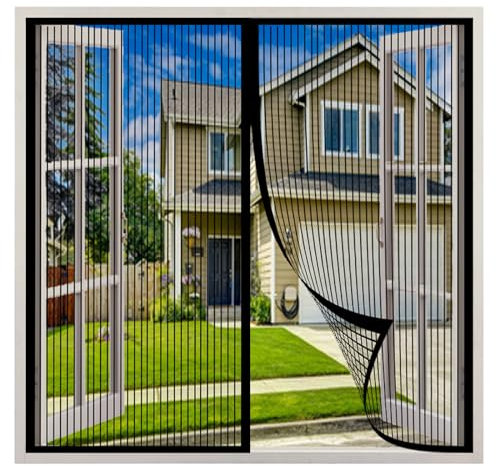 SYC Zanzariera Magnetica Finestra,Anti Insetti Traspirante Zanzariera Tenda,Adsorbimento Magnetico,Chiusura Automatica,per Finestre Porte-Black-a|| 90x140cm(35x55inch)