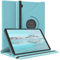 EAZY CASE - Funda para Samsung Galaxy Tab A9 Protectora Tablet Smart Cover Soporte Giratorio Estuche Plegable 360° rotativo con función Atril Cuero sintético Azul