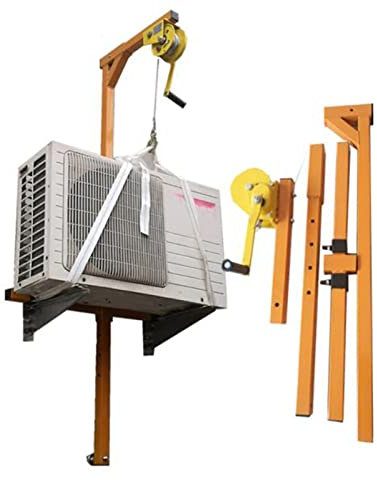 WYRMB Outil de Levage de climatisation 10/15/20m, Grue Pliante autobloquante, treuil Manuel, Outil d'assemblage, Installation en Acier Inoxydable