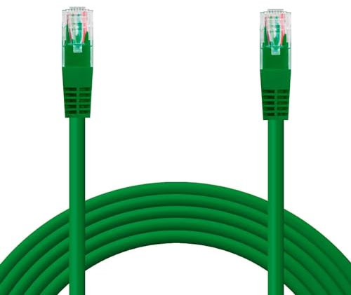 OcioDual Cavo Ethernet Cat.6 di 3m Cavo di Rete UTP AWG24 Verde 1 Gbps 250 MHz con Connettore RJ45, Compatibile con PC PS5 PS4 XBOX X/S TV BOX ROUTER NAS Server Cat.5 e Cat.5e