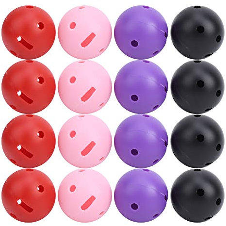 Restokki Kunststoff-Golfball-Set mit quadratischem Loch, rosa, rot, lila, schwarz, Golfzubehör, Übungshilfe für das Schwungtraining im Innenbereich