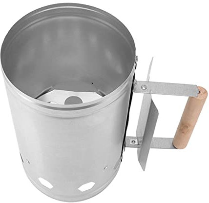Portable Charcoal Chimney Starter with Quick Release Trigger for Outdoor BBQ Camping