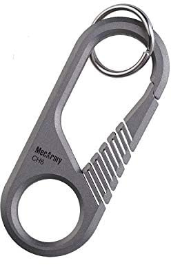 MecArmy CH6 Titan-Karabiner-Schlüsselring, Anti-Verlust-Schnellverschluss, Feder-Schlüsselanhänger, 1 Stück