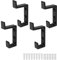 0XBIT Akustikpaneele Haken, 4 StüCk Aluminium Garderobenhaken Schwarz, Mit Schrauben Moderner Stil Kleiderhaken, Haken Garderobe Geeignet FüR Garderobe, Schlafzimmer, Wandhaken
