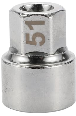 A ABSOPRO hjulmutterlåsmutter #51 3/4 tum diameter 15 fyrkantiga hack skåror stöldskyddsskruv mutteravståndsnyckeluttag för Porsche Boxster 911 Cayenne Macan
