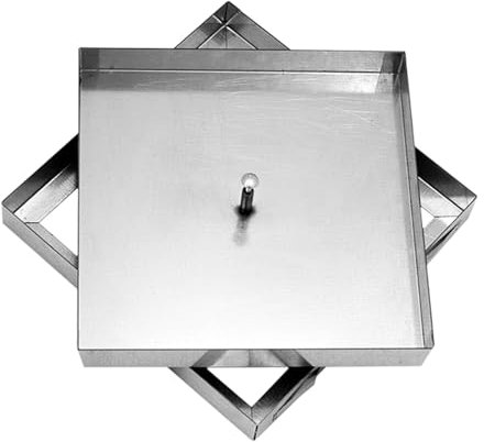 ALLINOX Chiusino Acciaio INOX Botola a Scomparsa Sigillo Porta Pavimento Leggero 10/Dc Da Riempimento (CM 23x23xH8)