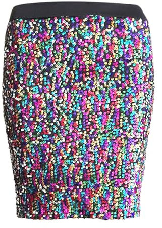 Damen Pailletten Rock 2025 Minirock Glitzer Rock Faltenrock Stilvoll Glitzer Rock Karneval Rock Petticoat Minirock kurz Mini Rock Tanz Rock Karneval Rock Hohe Taille Metallischer Glocken Rock