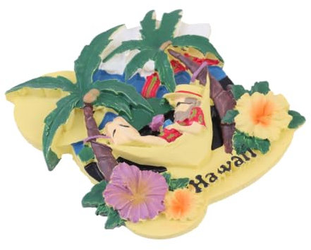 SECFOU Muster Magnetaufkleber Harz Kühlschrankmagnet Magnetischer Aufkleber Hawaii Souvenir Geschenk Sommerreisen Kratzfrei Robuster Magnet Für Kühlschrank Auto Bürodekoration