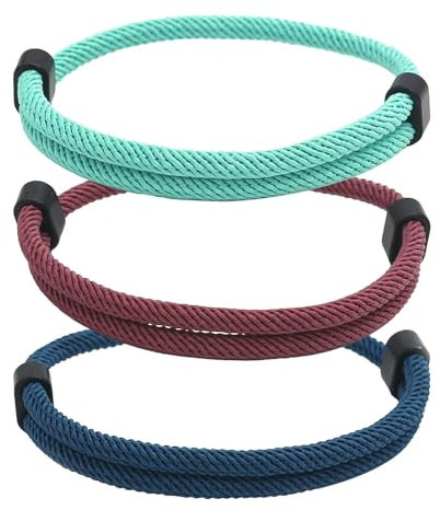 cxxtkcxxlc Braccialetto da Uomo in Corda di Vela, Braccialetto Regolabile in Paracord, Braccialetto Surfer Fatto a Mano per Uomini e Donne, Braccialetto Intrecciato Resistente all'Acqua