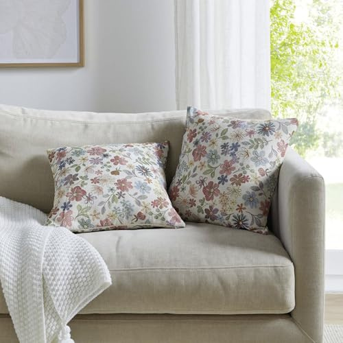 FRANK FLECHTWAREN Kissenhülle Jaquard-Flowers, leichte Reliefstruktur, eingearbeiteter Reißverschuss, 54% Polyester, 46% Baumwolle Maße: 45 x 45 cm, ohne Füllung