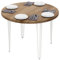 LAMO Manufaktur Esstisch rund 100 cm | Wohnzimmertisch Holz, Bistrotisch | Runder Tisch für Küche, Restaurant | Stärke: 40mm, Farbe: Nussbaum, Beine: Elfenbein