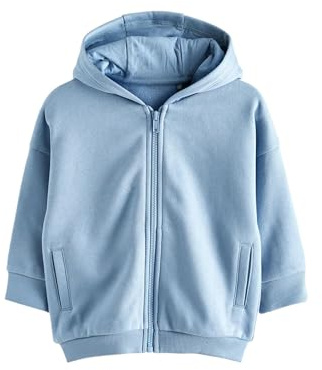 NEXT Jungen Standard Oversize-Kapuzenjacke mit Reißverschluss Blau 98-104