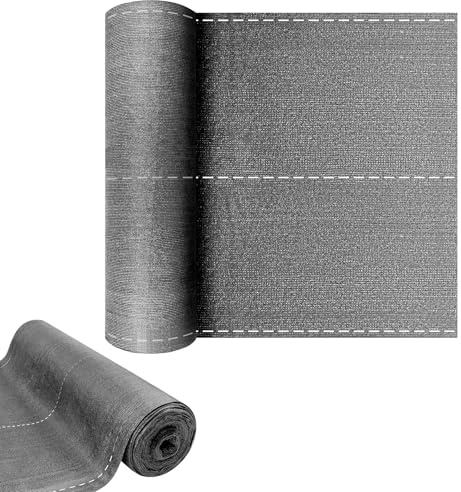 LZQ Schattiergewebe 150 g/m² Zaunblende, Sichtschutz HDPE Gewebe, UV-stabilisiert, wetterfest (Grau, 1,2 x 10 m)