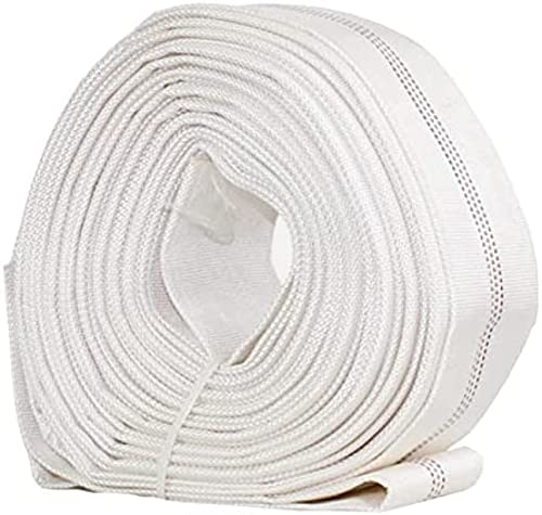 Manguera de agua plana flexible – Manguera de descarga de lona de poliéster ligera para riego de incendios y jardines, 2 pulgadas de diámetro, 18 m de longitud
