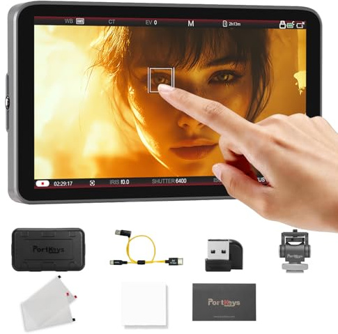 Portkeys LH7C Monitor da Campo 7 con Controllo Fotocamera Monitor Esterno HDMI 4K Touch Focus 1000 Nits Output 3D LUT, Cavi controllo e HDMI inclusi