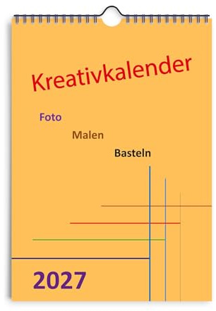Bastelkalender 2027 DIN A4 Hochformat zum Basteln und Selbstgestalten DIY (Gold)