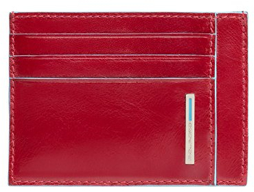 Piquadro Blue Square Porta Carte di Credito con 6 Alloggiamenti per Carte di Credito, 11 cm, 0.27 litri, Rosso