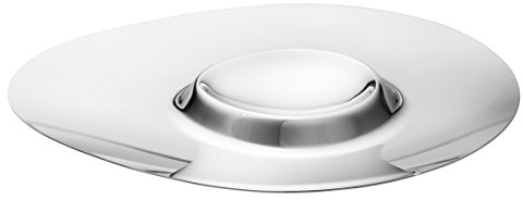 Georg Jensen Sky Double Servierschüssel, Edelstahl, Silber, 37 x 32 x 3 cm