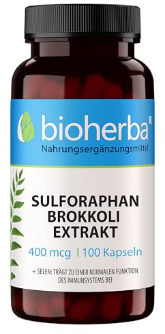 Brokkoli Kapseln – 100 Stück mit Extrakt aus Brokkolisprossen 400 mcg Sulforaphan und Selen hochdosiert von BIOHERBA PZN 17192009