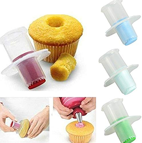 Lot de 2 évideurs pour cupcake, muffin - Outils de décoration pour gâteaux - Ustensiles de cuisine, gadgets - Couleur aléatoire