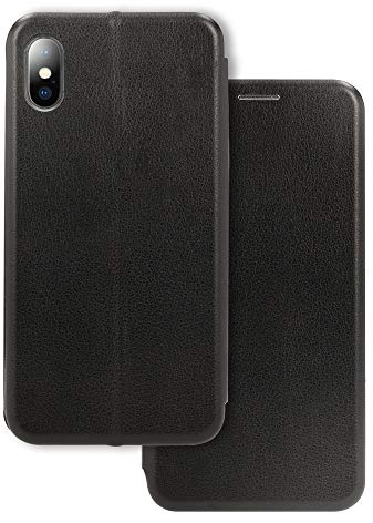 NALIA Klapphülle kompatibel mit Apple iPhone XS Max, Slim Handy-Hülle Flip-Case Kunst-Leder Vegan Cover mit Magnet, Etui Ganzkörper Schutz Dünne Hinten Vorne Handy-Tasche Smartphone Bumper - Schwarz
