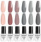 ROSALIND 6 Farben Gel Nagellack, Rosa Violett Blau Pastell Shellac Soak Off UV LED Nagellack Set Gel Nail Polish für Nageldesigns Nail Art Starter Kit 6pcs
