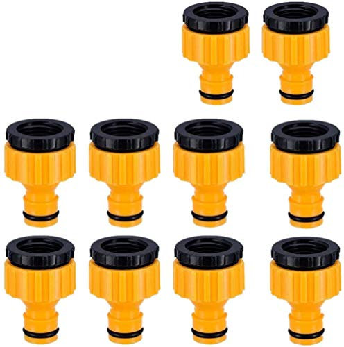 Voarge Lot de 10 raccords de robinet pour robinets avec filetage 1/2 3/4 BSP 2 en 1 Tap Connecteur Faucet Adaptateur de robinet de jardin Raccord pour robinets avec filetage