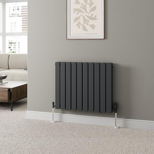 DuraTherm® 600 x 760mm Anthracite Grey Horizontal Designer Radiator Double Column Flat Panel Modern Central Heating Panels Bathroom Radiators