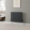DuraTherm® 600 x 760mm Anthracite Grey Horizontal Designer Radiator Double Column Flat Panel Modern Central Heating Panels Bathroom Radiators