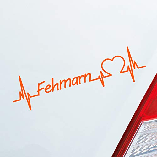 Hellweg Druckerei Fehmarn Herz Puls Insel Island Ostsee Liebe Love Auto Aufkleber Sticker Heckscheibenaufkleber